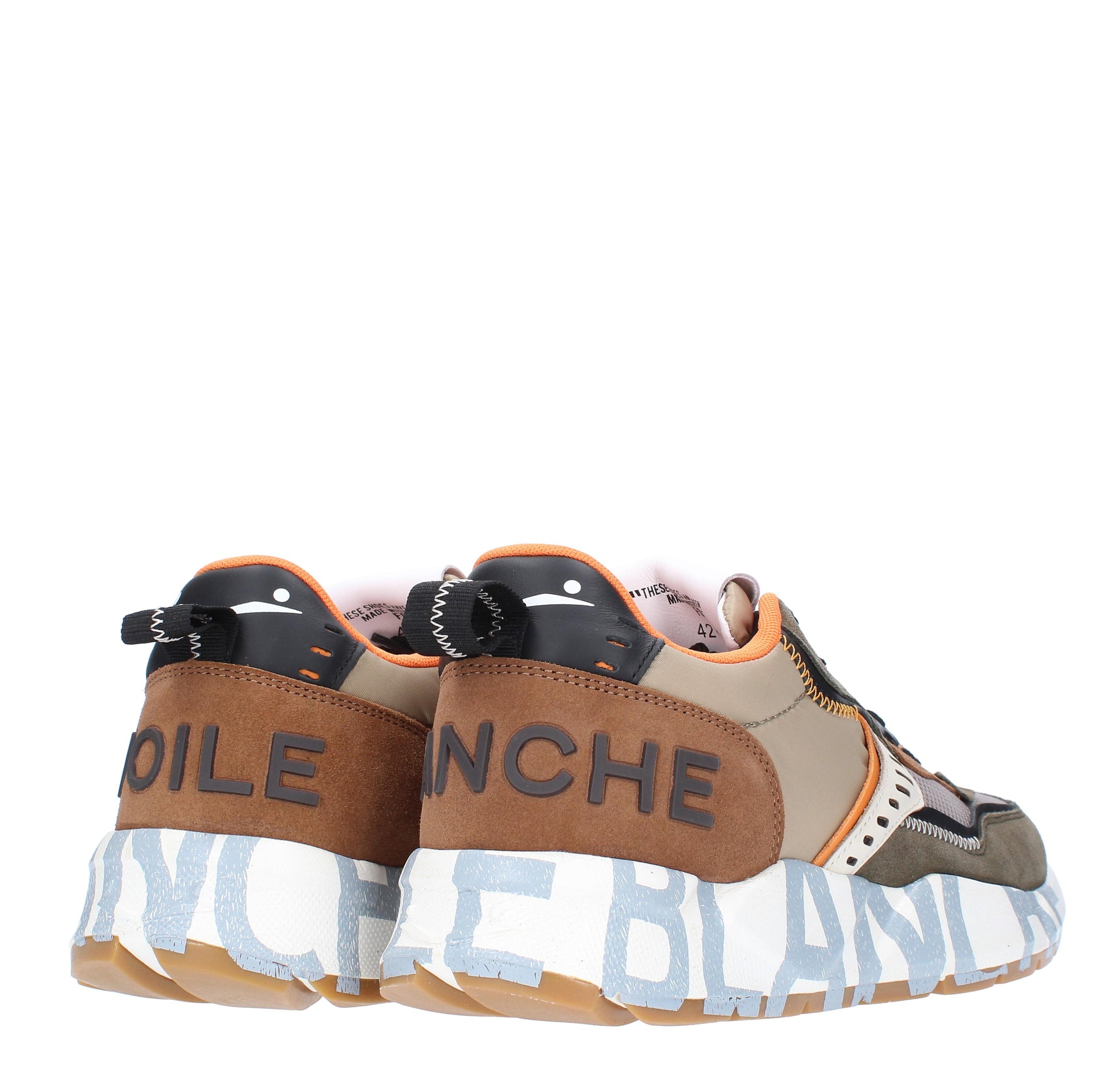 Sneakers in camoscio pelle e tessuto 