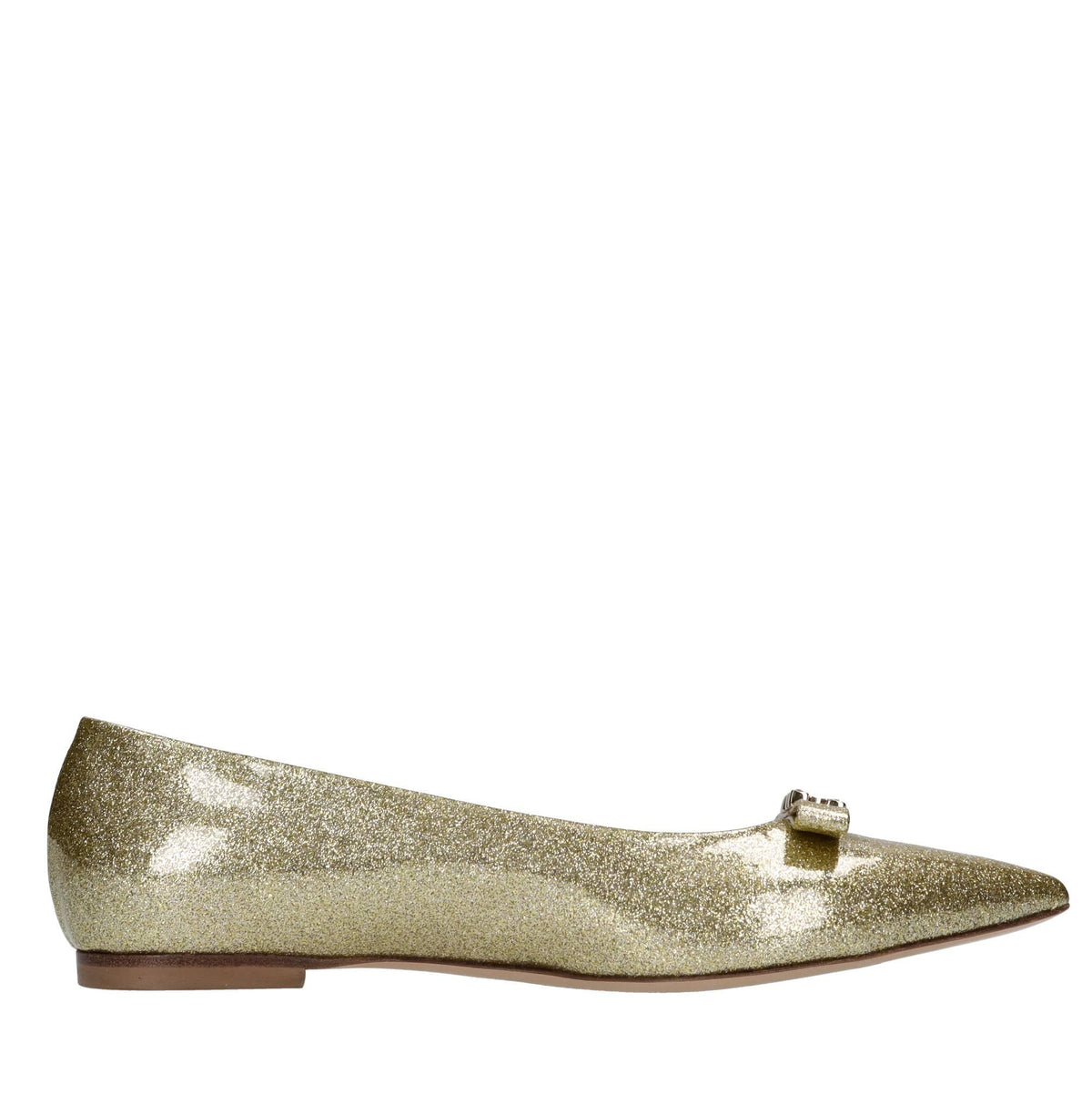 Ballerine Splendida in tessuto microglitter laccato 