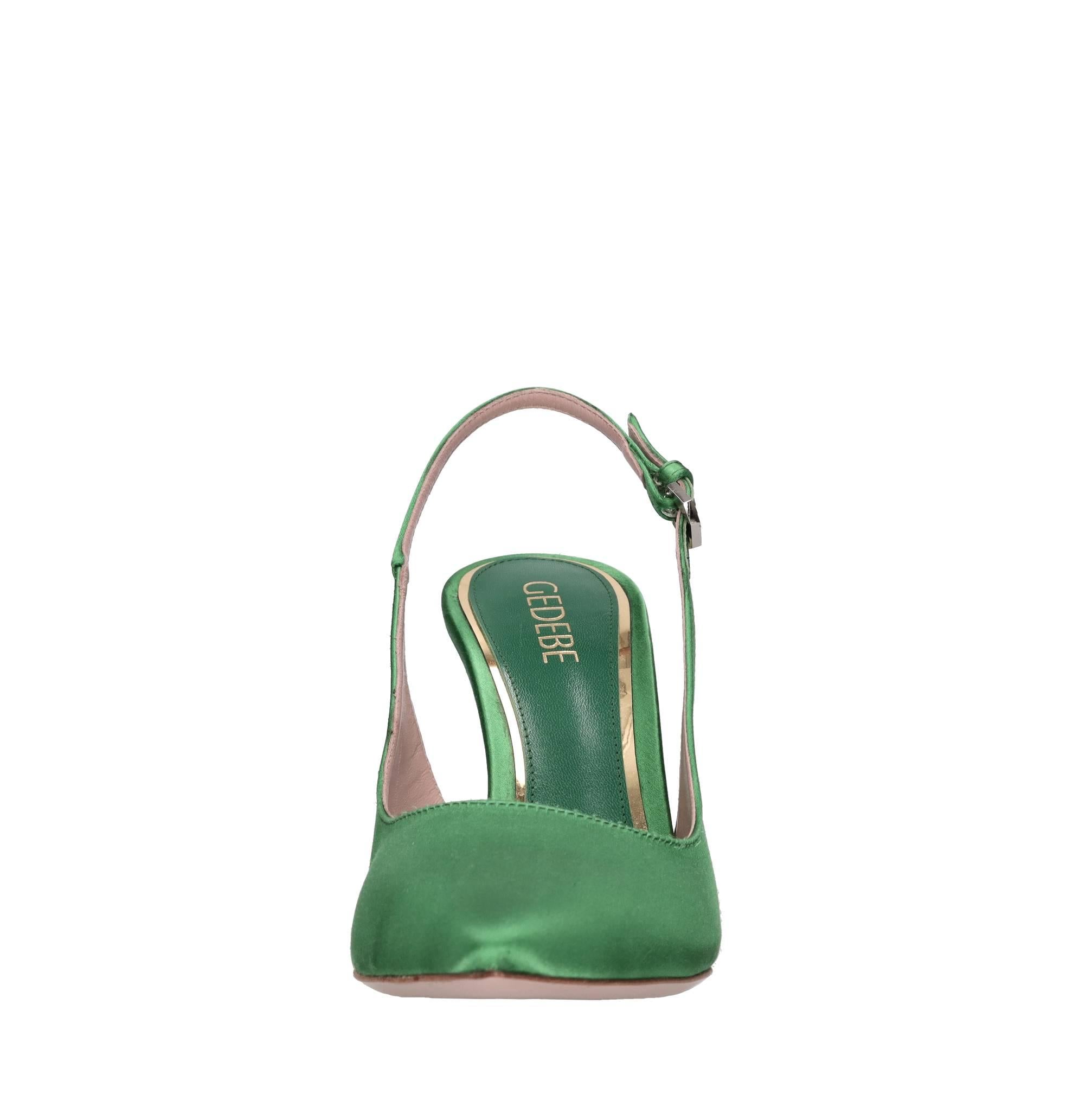 Décolleté slingback Paris in raso e strass 
