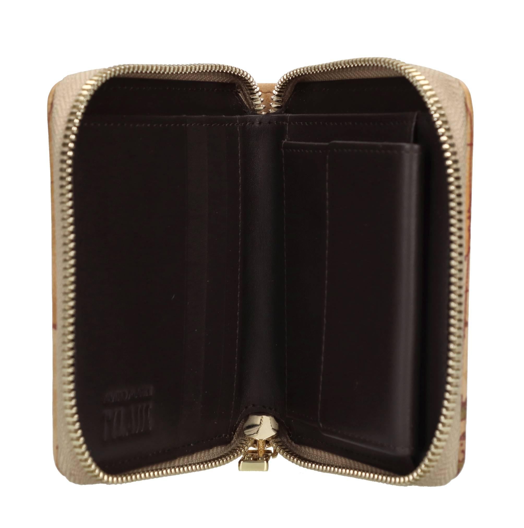 Portafoglio zip around piccolo in pelle ed ecopelle 