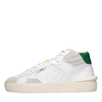 Sneakers in pelle e tessuto 