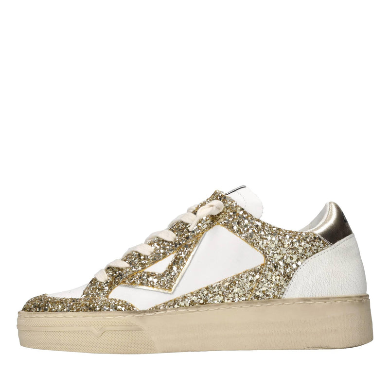 Sneakers in pelle e glitter 