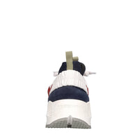 Sneakers in pelle e tessuto 