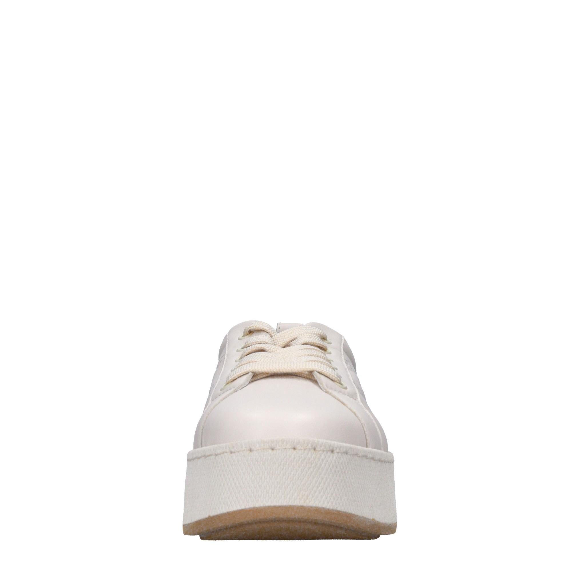 Sneakers in pelle e tessuto 