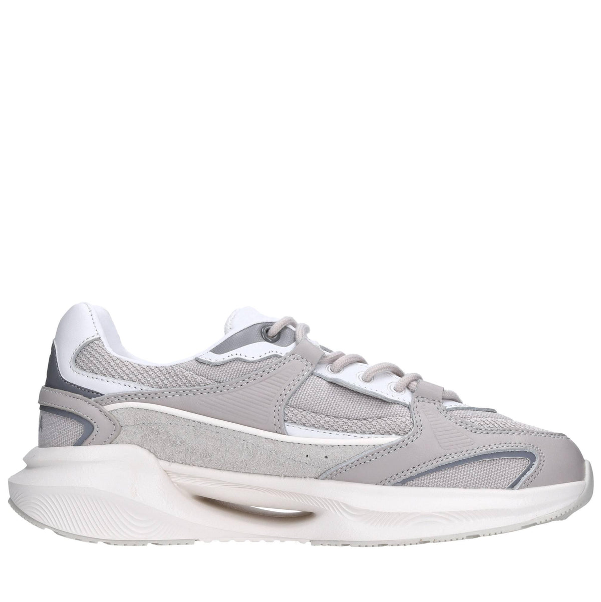 Sneakers in pelle e tessuto 