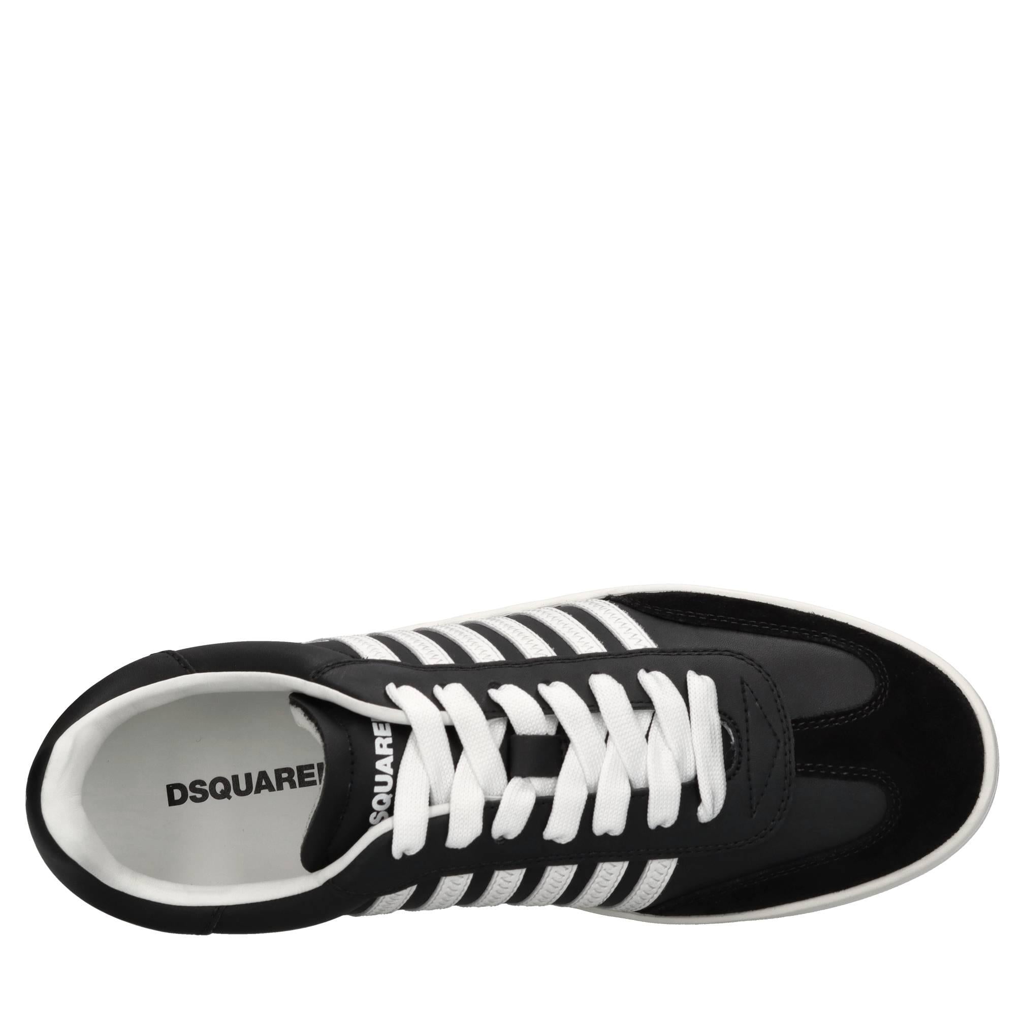 Sneakers in pelle e tessuto 
