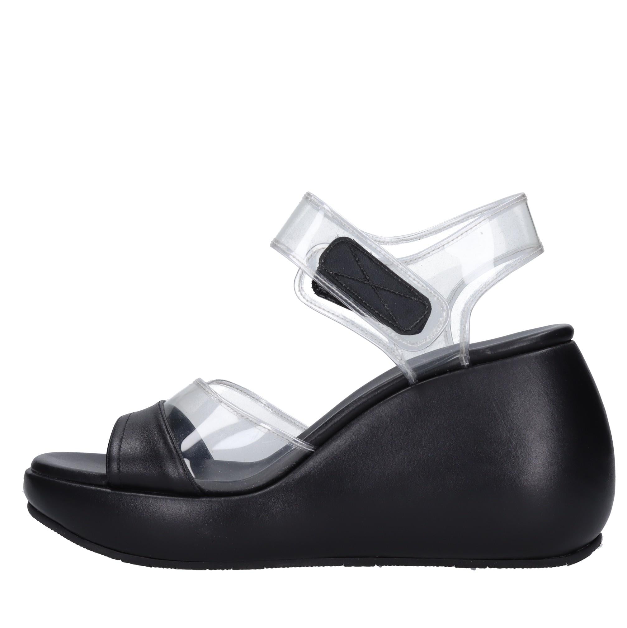 Sandali Zeppa in plexi e pelle 