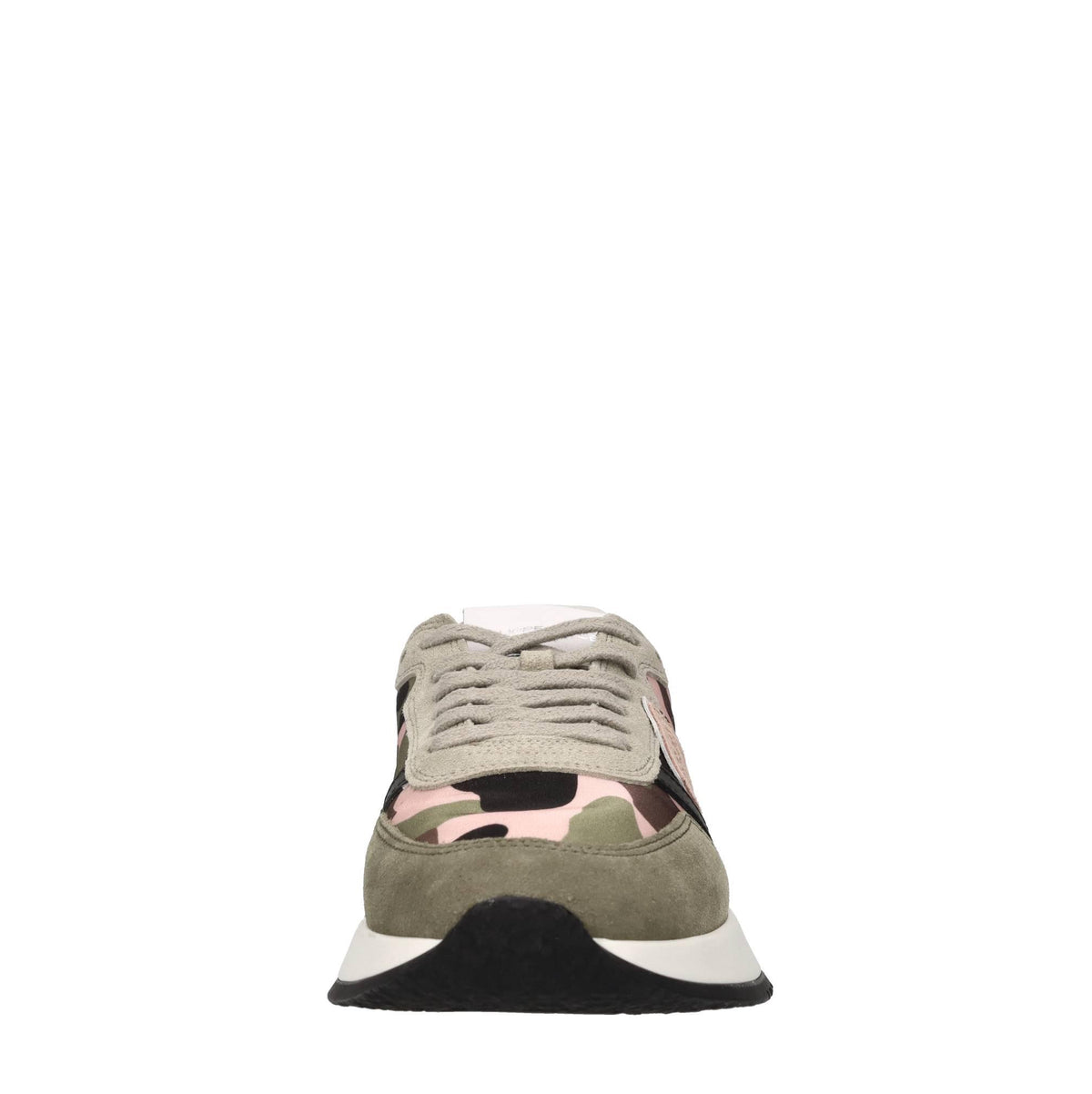 Sneakers in pelle e tessuto 
