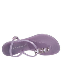 Sandali flat Jelly in PVC e Swarovski. 