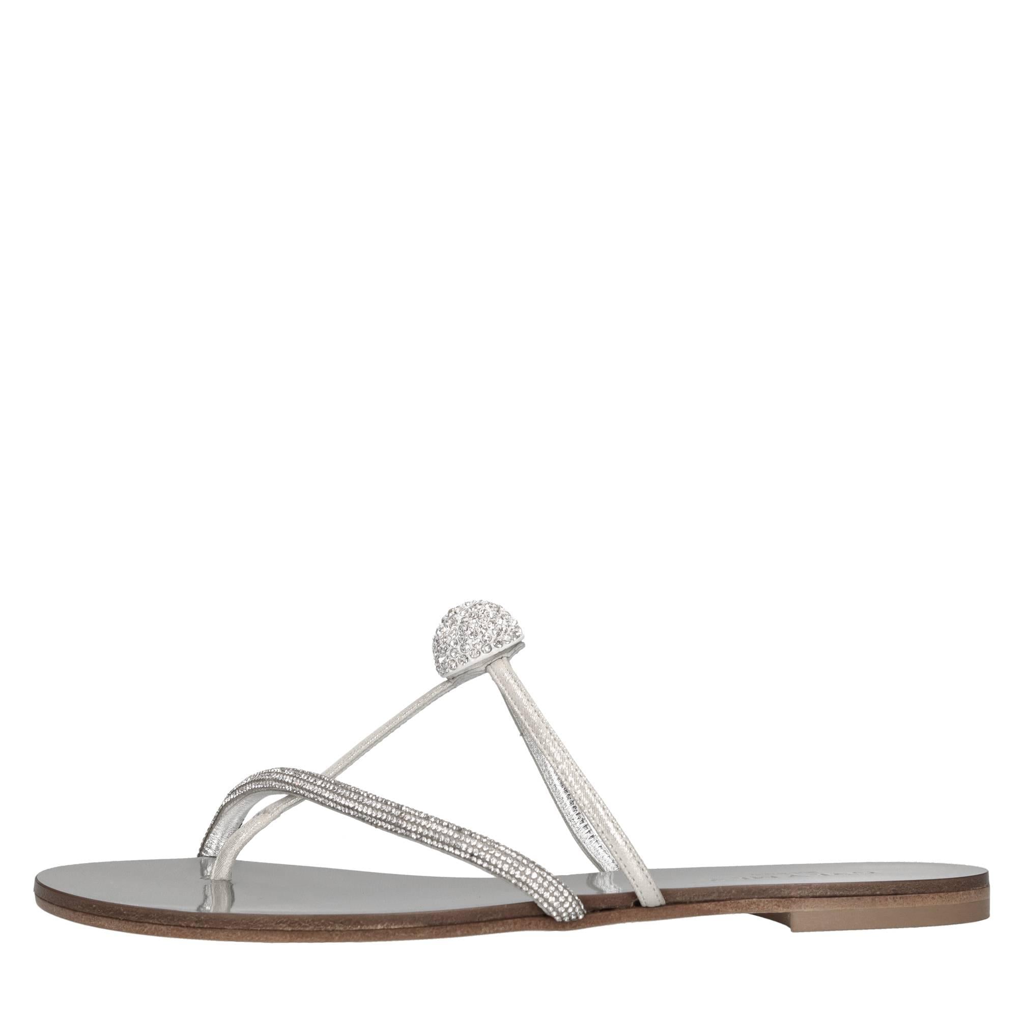 Flat in tessuto e strass 