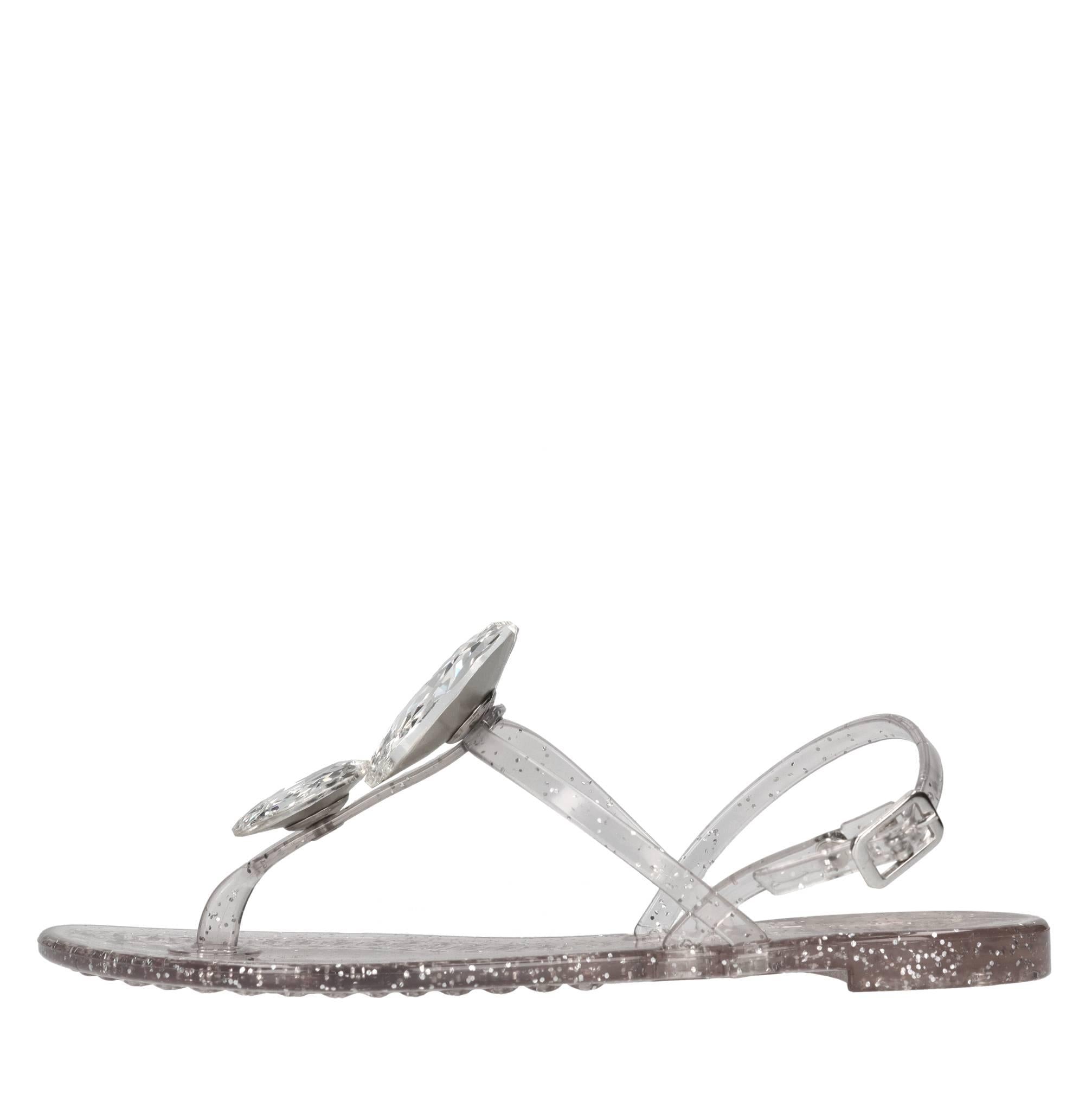 Sandali flat Jelly Glitter in PVC e Swarovski 