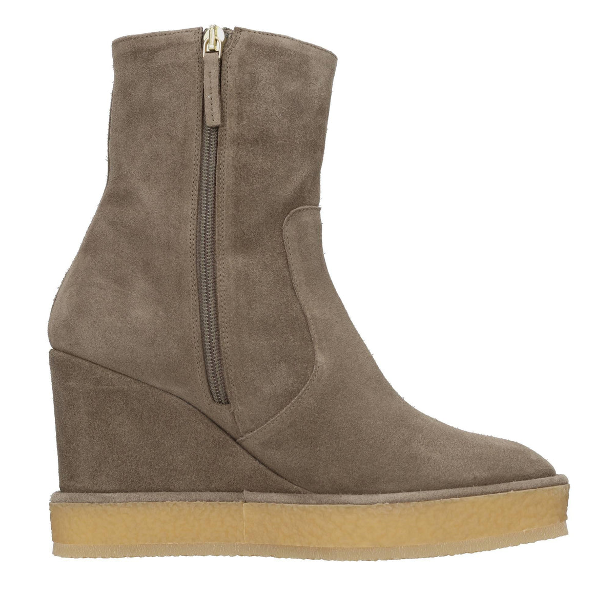 Stivaletti con zeppa modello BRELIA in camoscio 