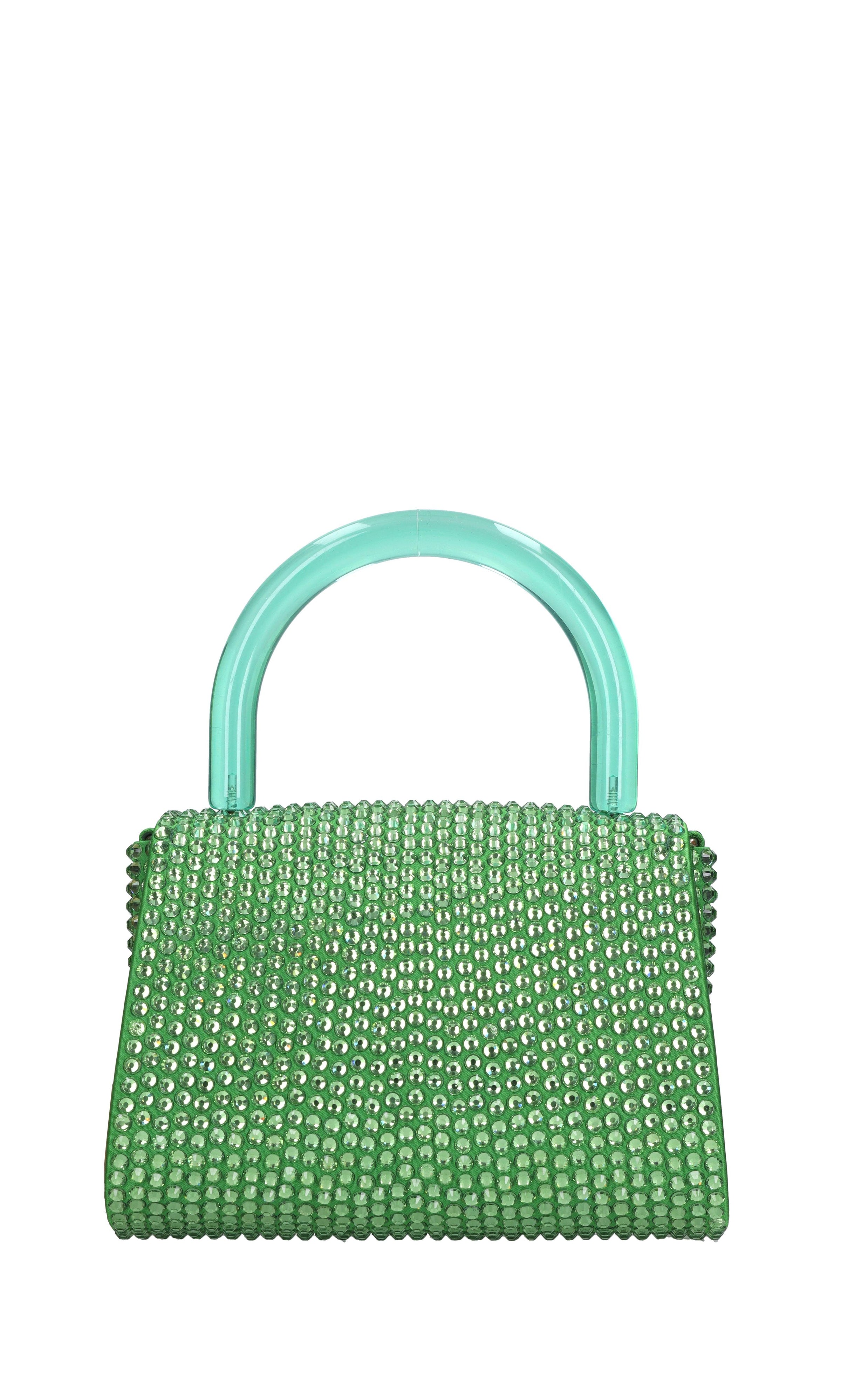 Borsa mini Cookie in raso e strass 