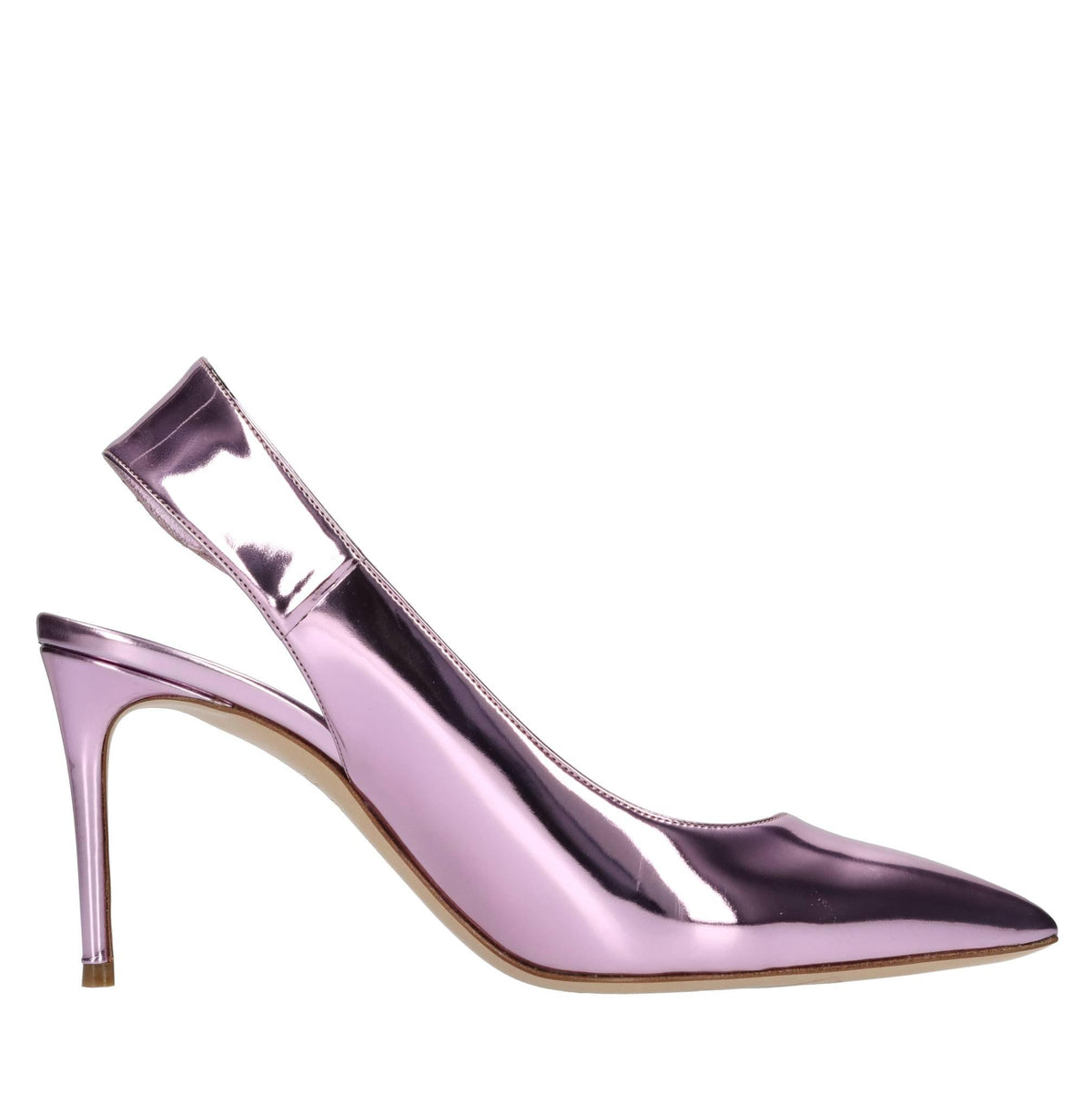 Décolleté slingback Interstellar in tessuto specchiato 
