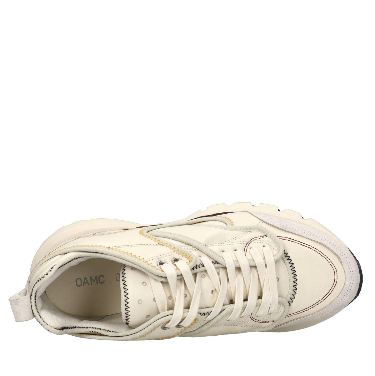 Sneakers in pelle e tessuto 