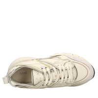 Sneakers in pelle e tessuto 