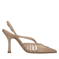 Décolleté slingback in pelle 