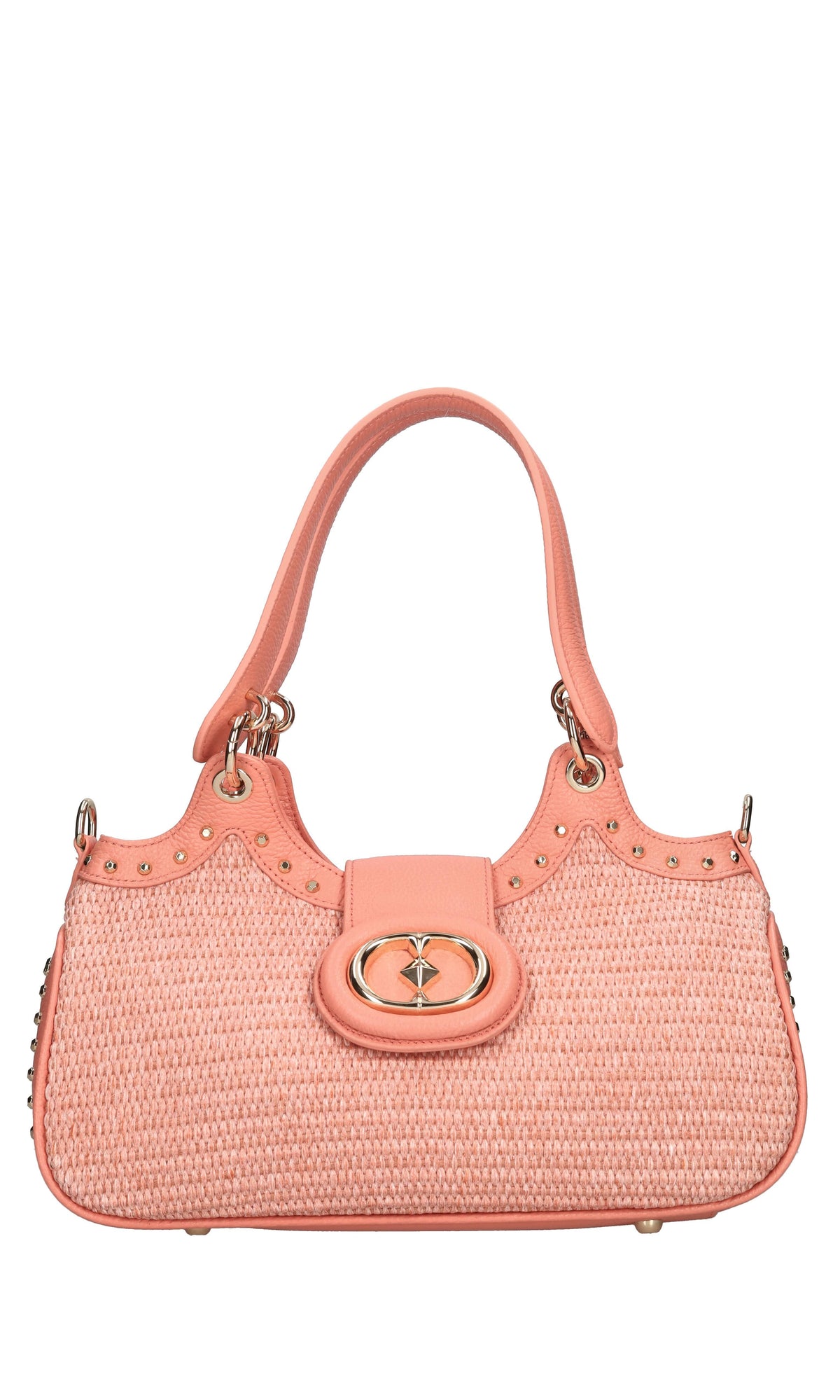 Borsa Romantic Ilary in pelle e rafia 