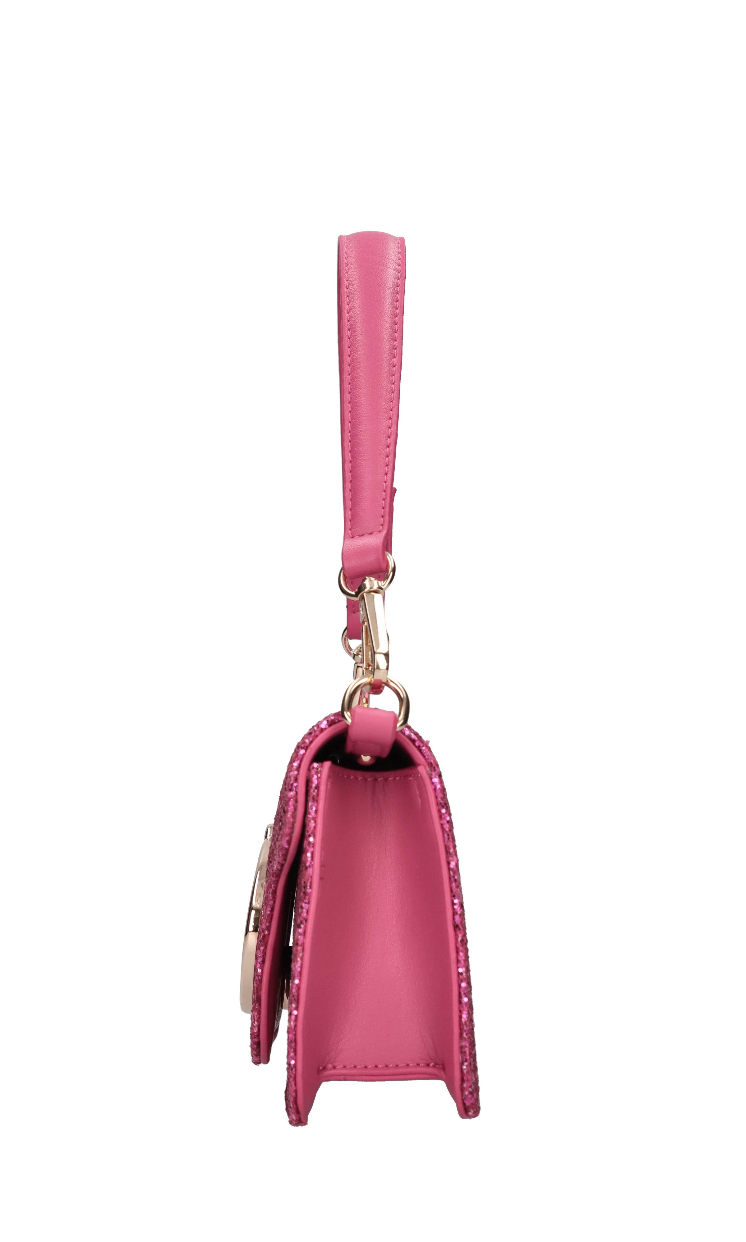 Borsa in ecopelle e glitter 