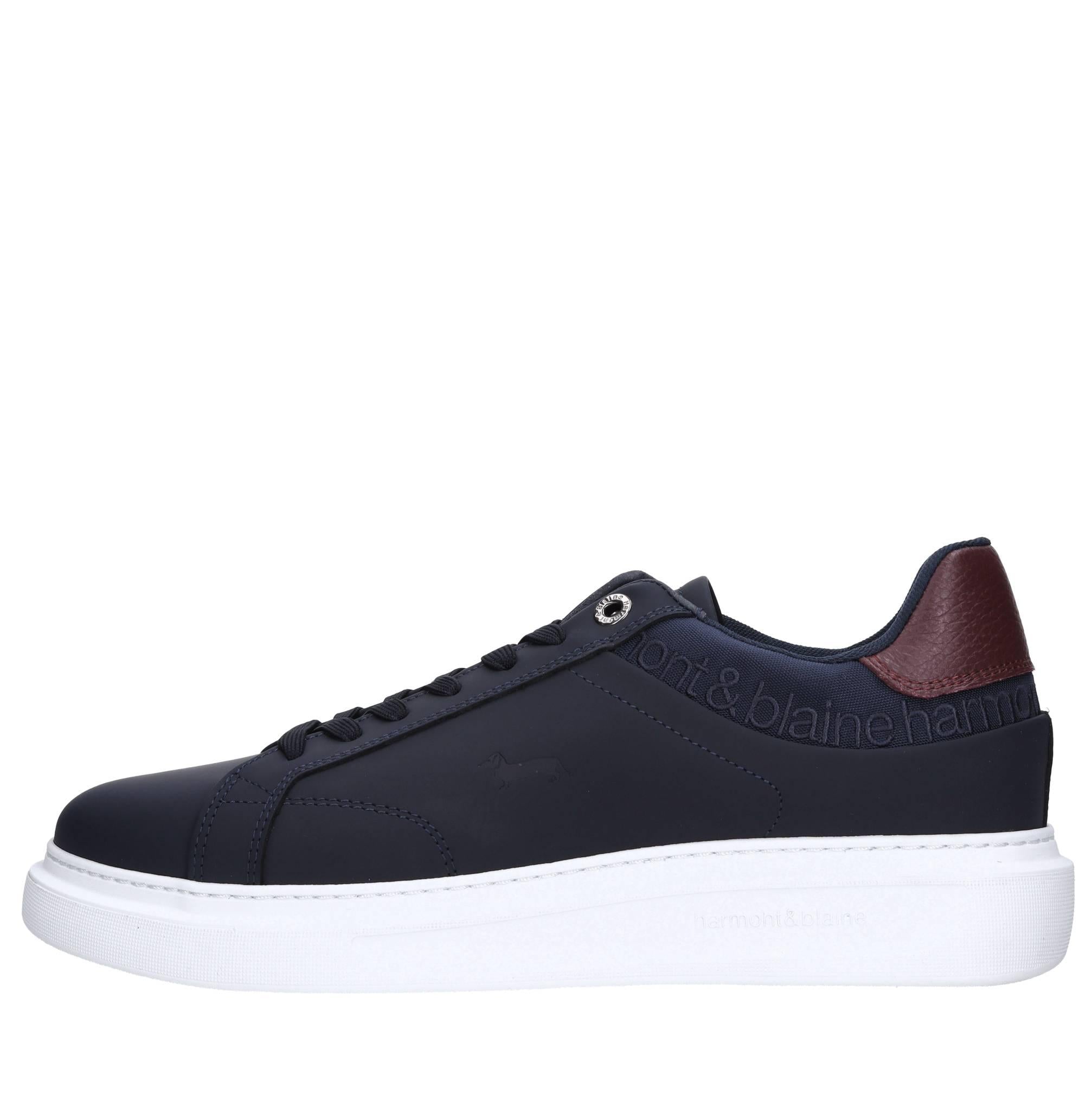 Sneakers in pelle e tessuto 