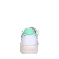Sneakers in pelle e tessuto 