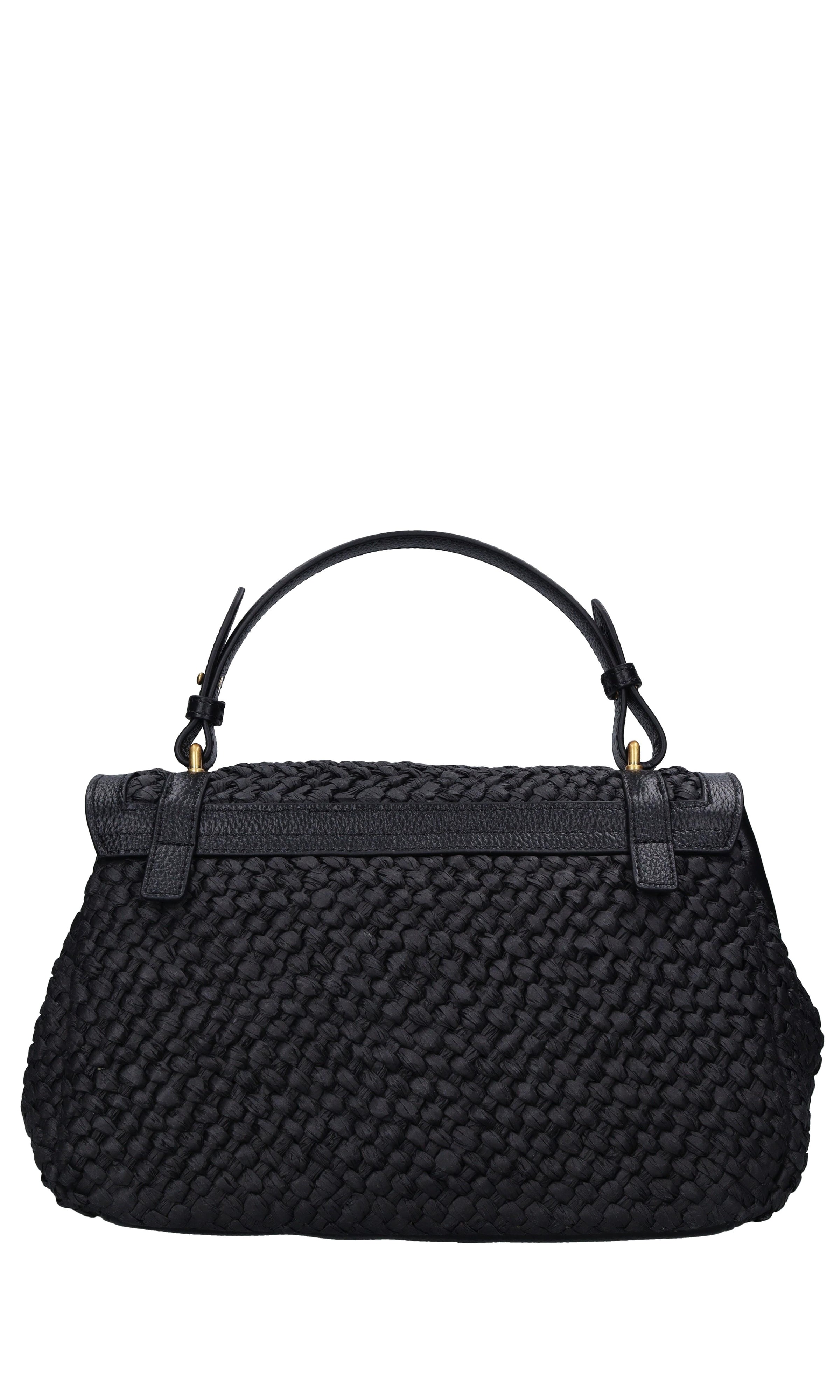 Borsa Atena in pelle e rafia 