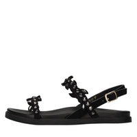 Sandali Flat in camoscio e strass 