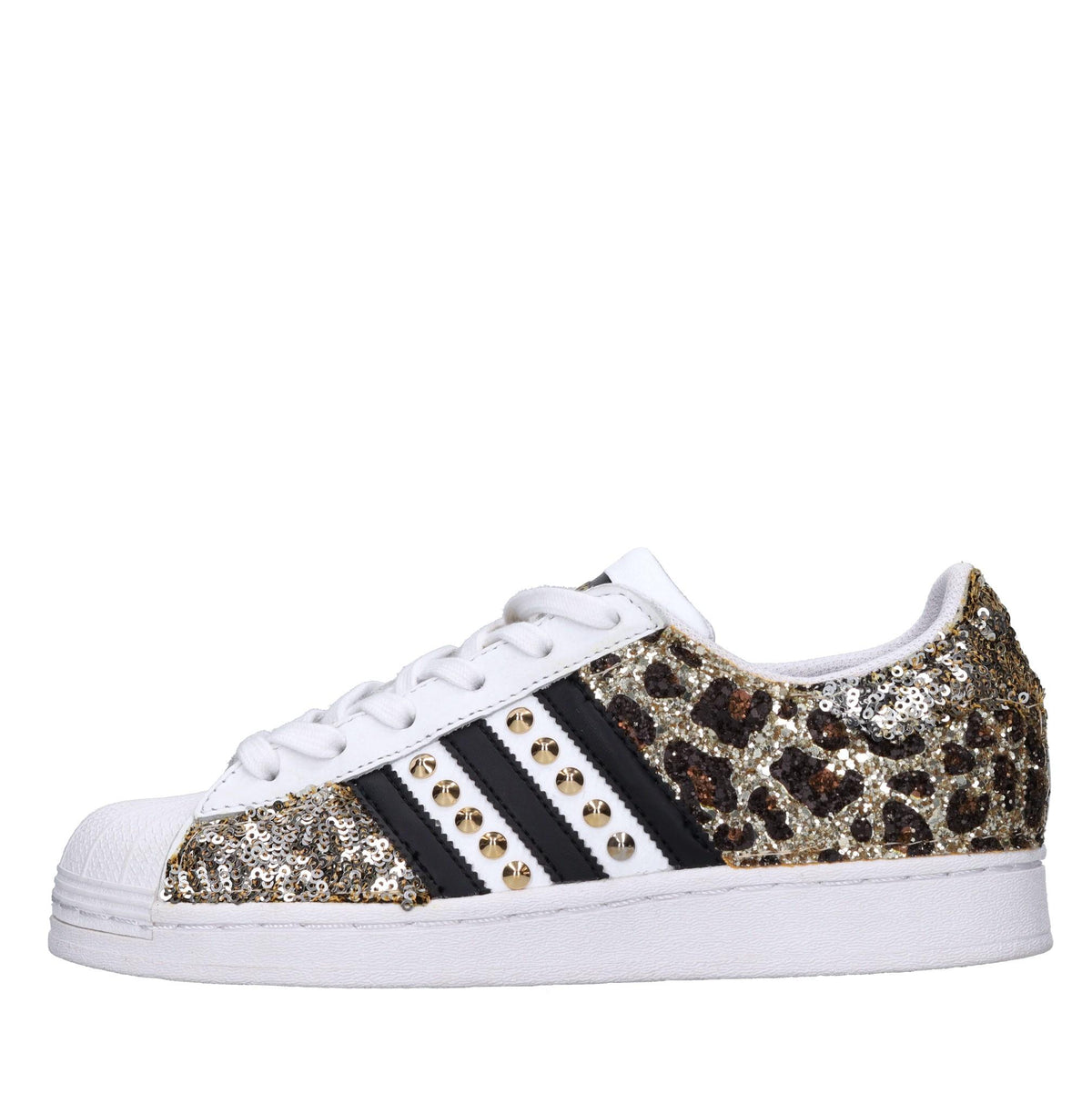Sneakers in pelle paillettes e glitter 