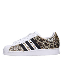 Sneakers in pelle paillettes e glitter 