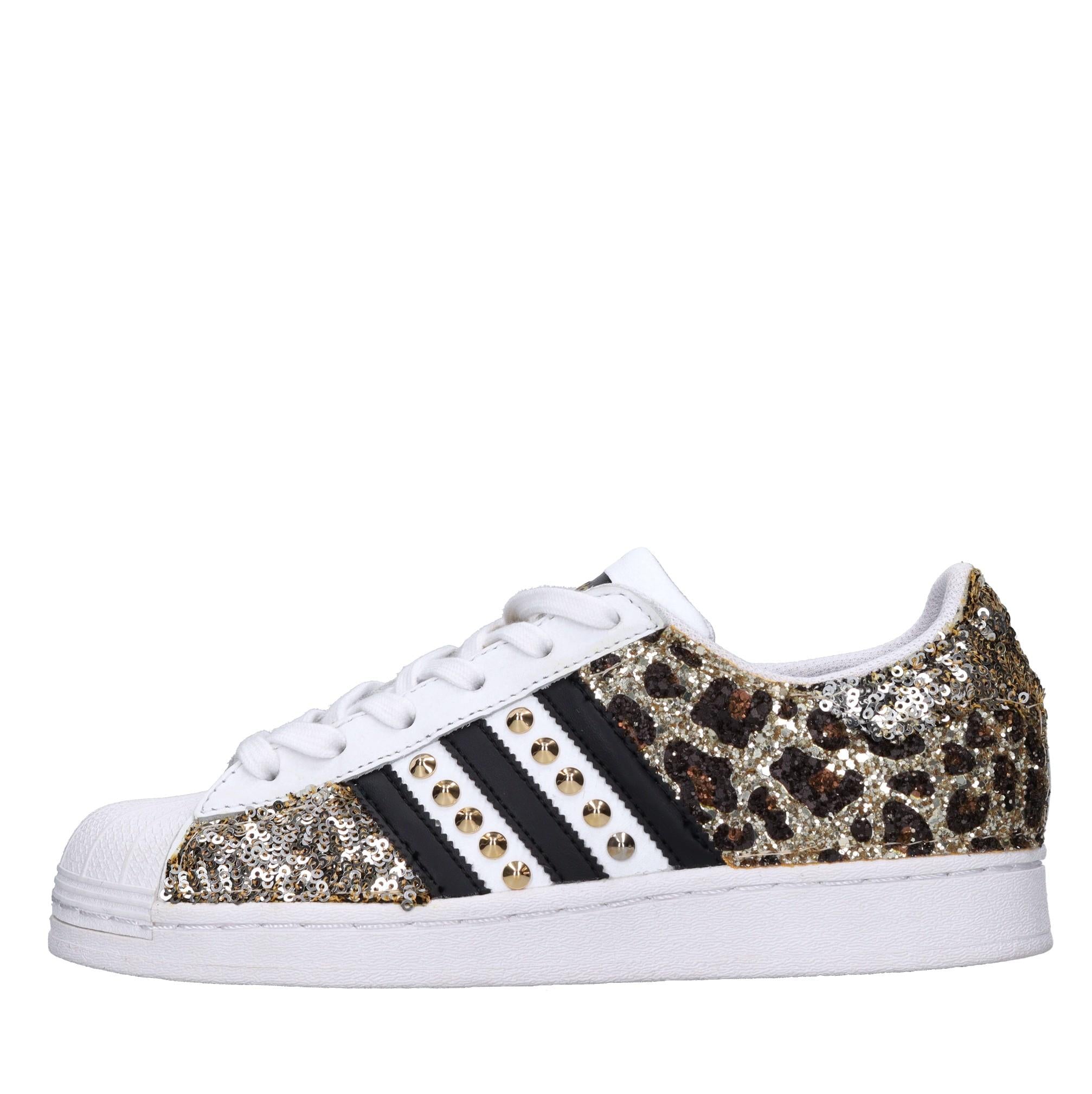 Sneakers in pelle paillettes e glitter 