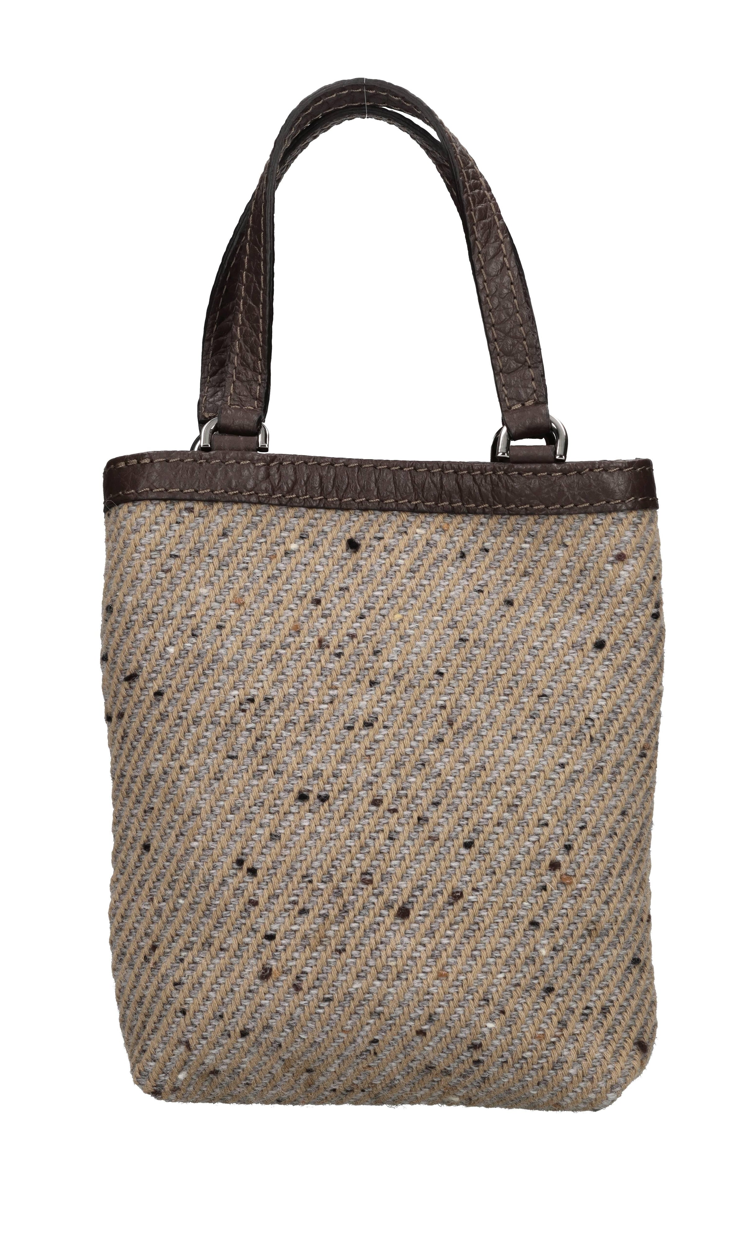 Borsa in tessuto e pelle 