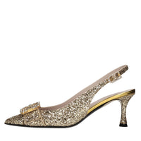 Décolléte slingback in glitter 