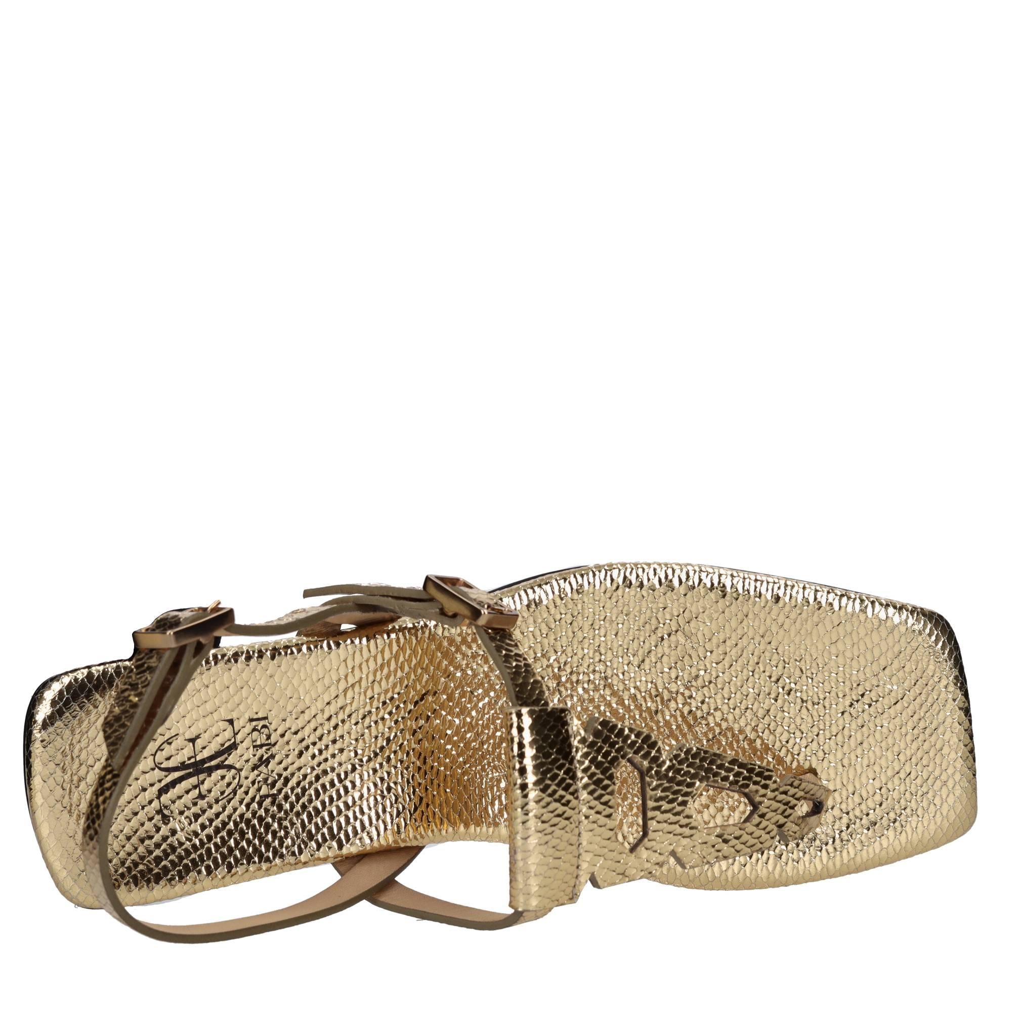 Sandali flat infradito in pelle 