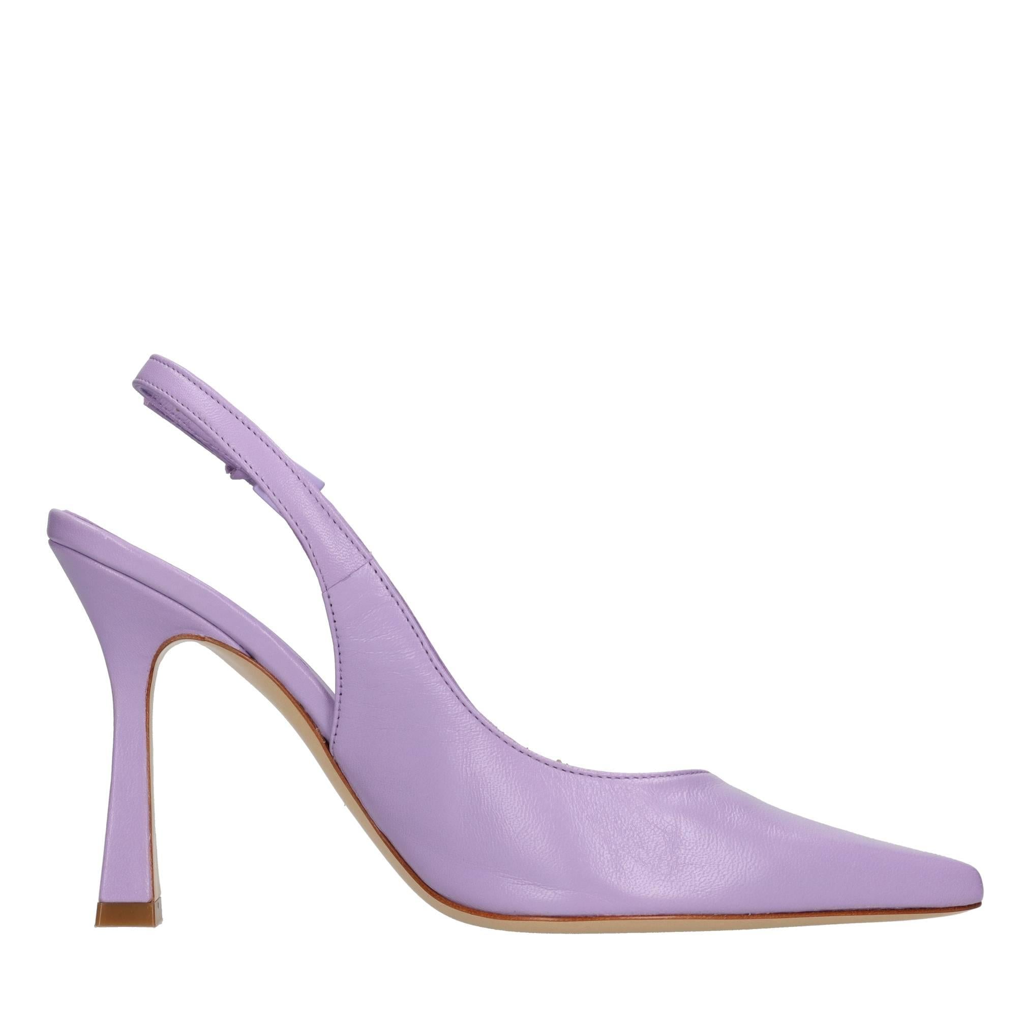 Décolleté slingback in pelle 
