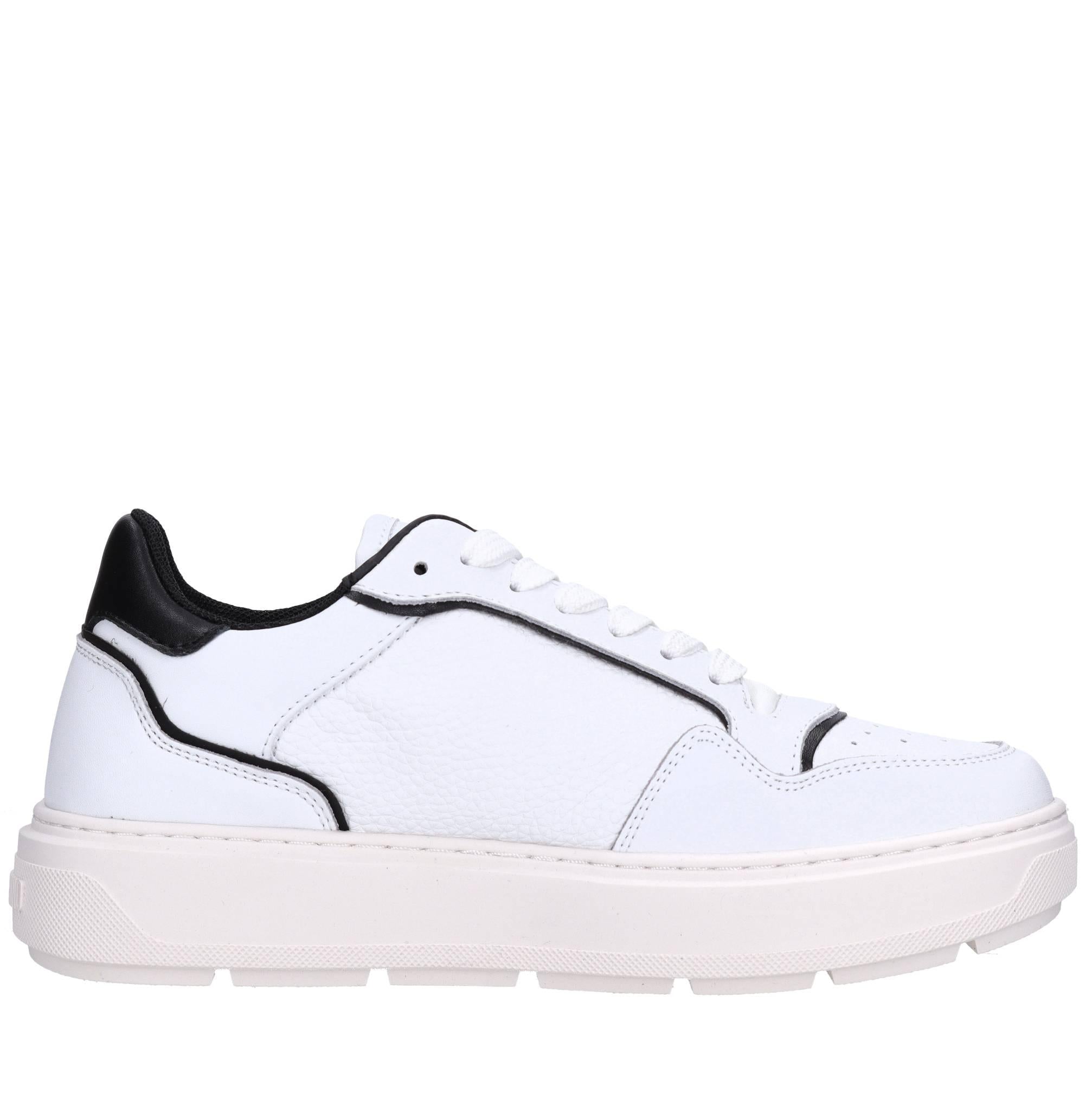 Sneakers in pelle e tessuto 