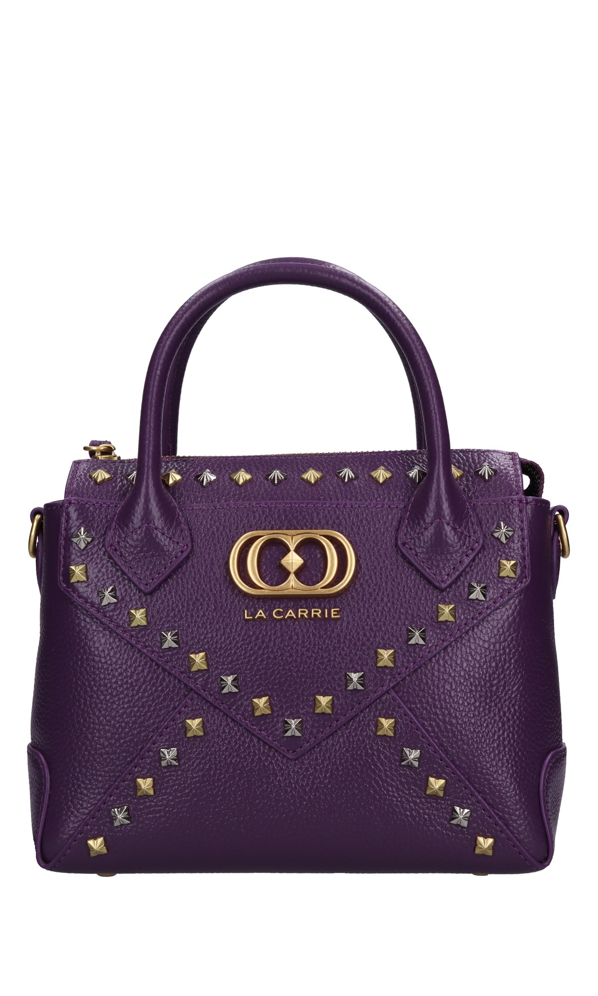 Borsa FRIVOLOUS SMALL in pelle e borchie 