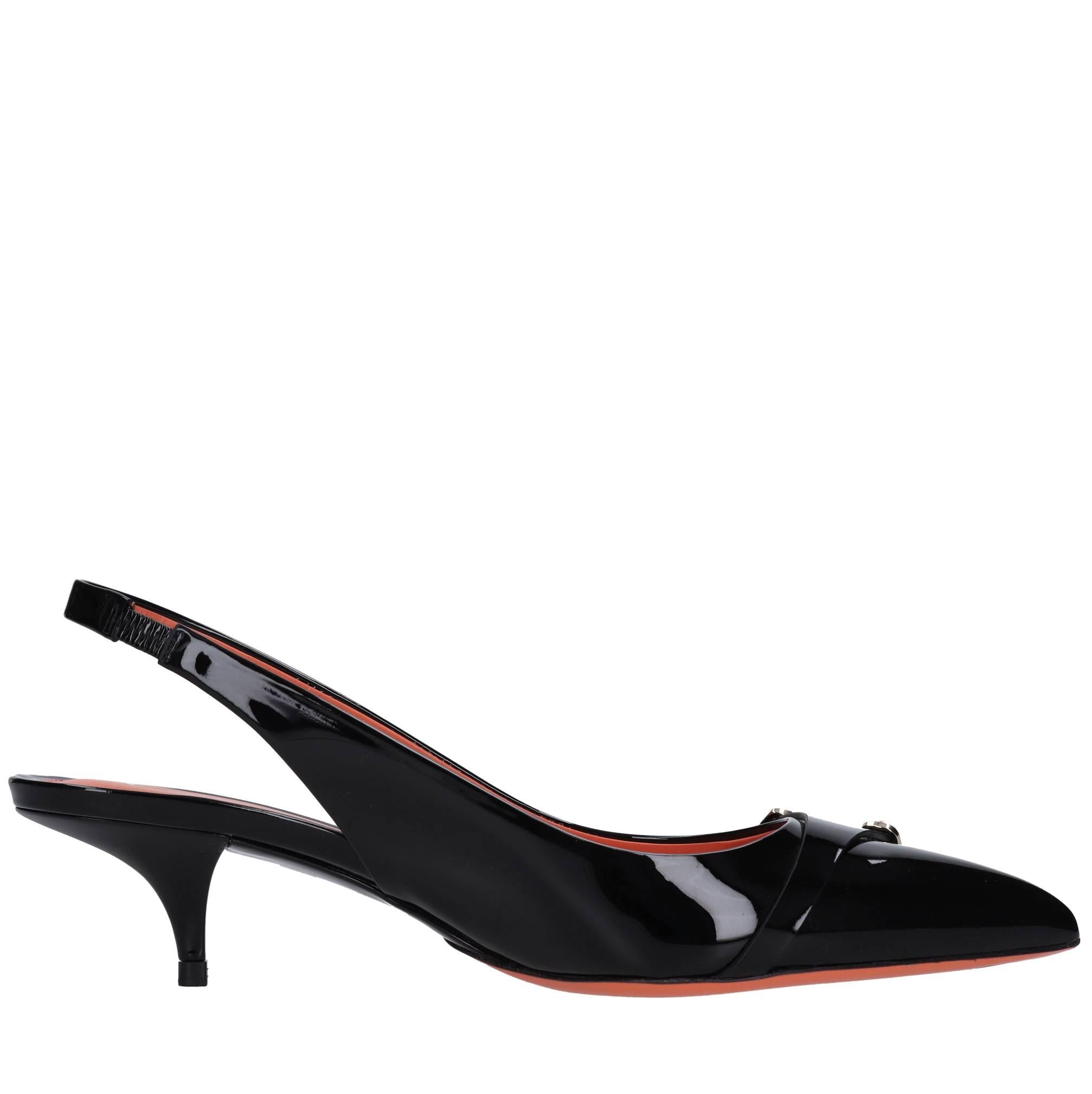 Décolleté slingback in pelle 