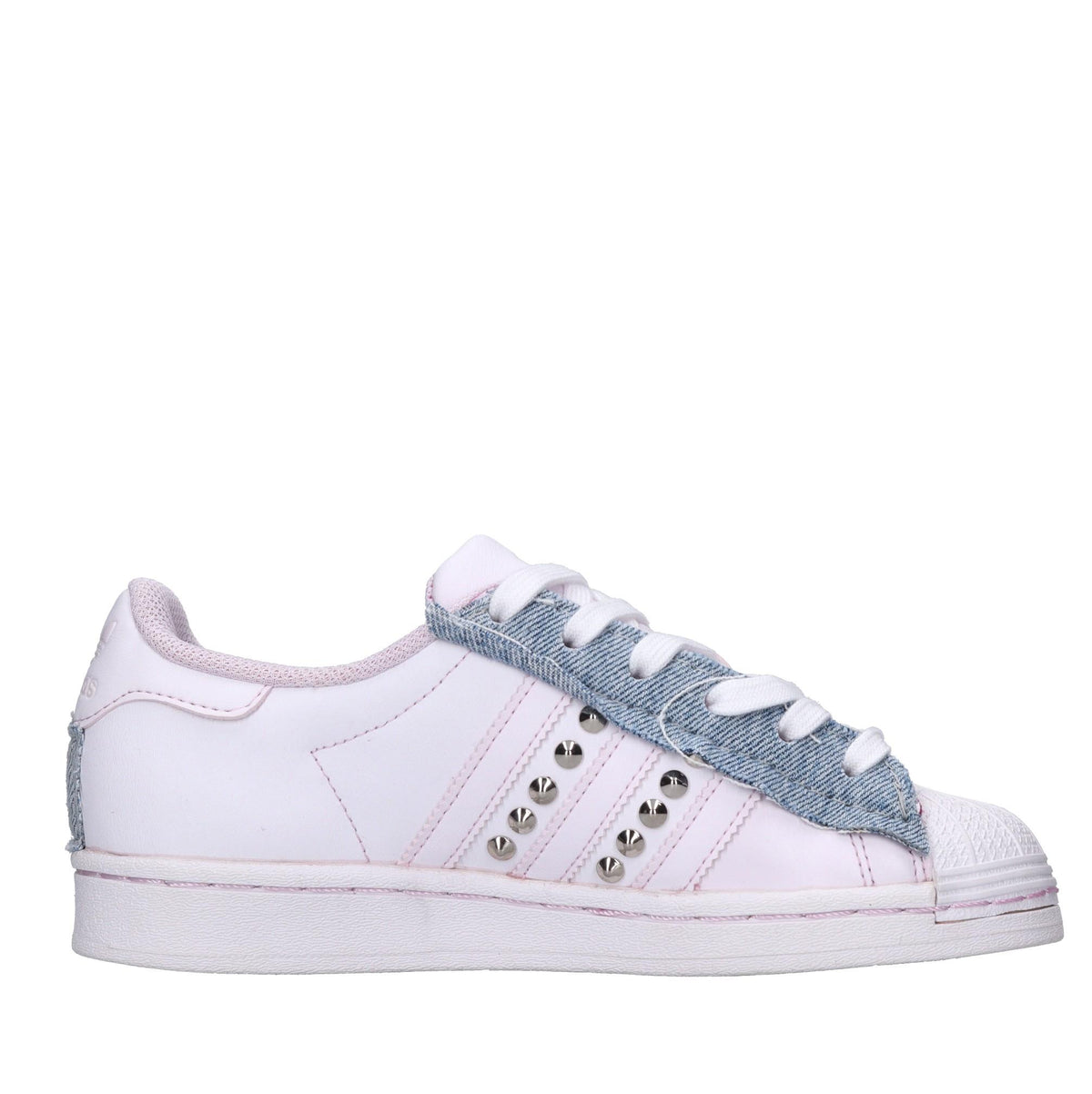 Sneakers in pelle e tessuto 