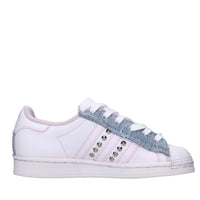 Sneakers in pelle e tessuto 