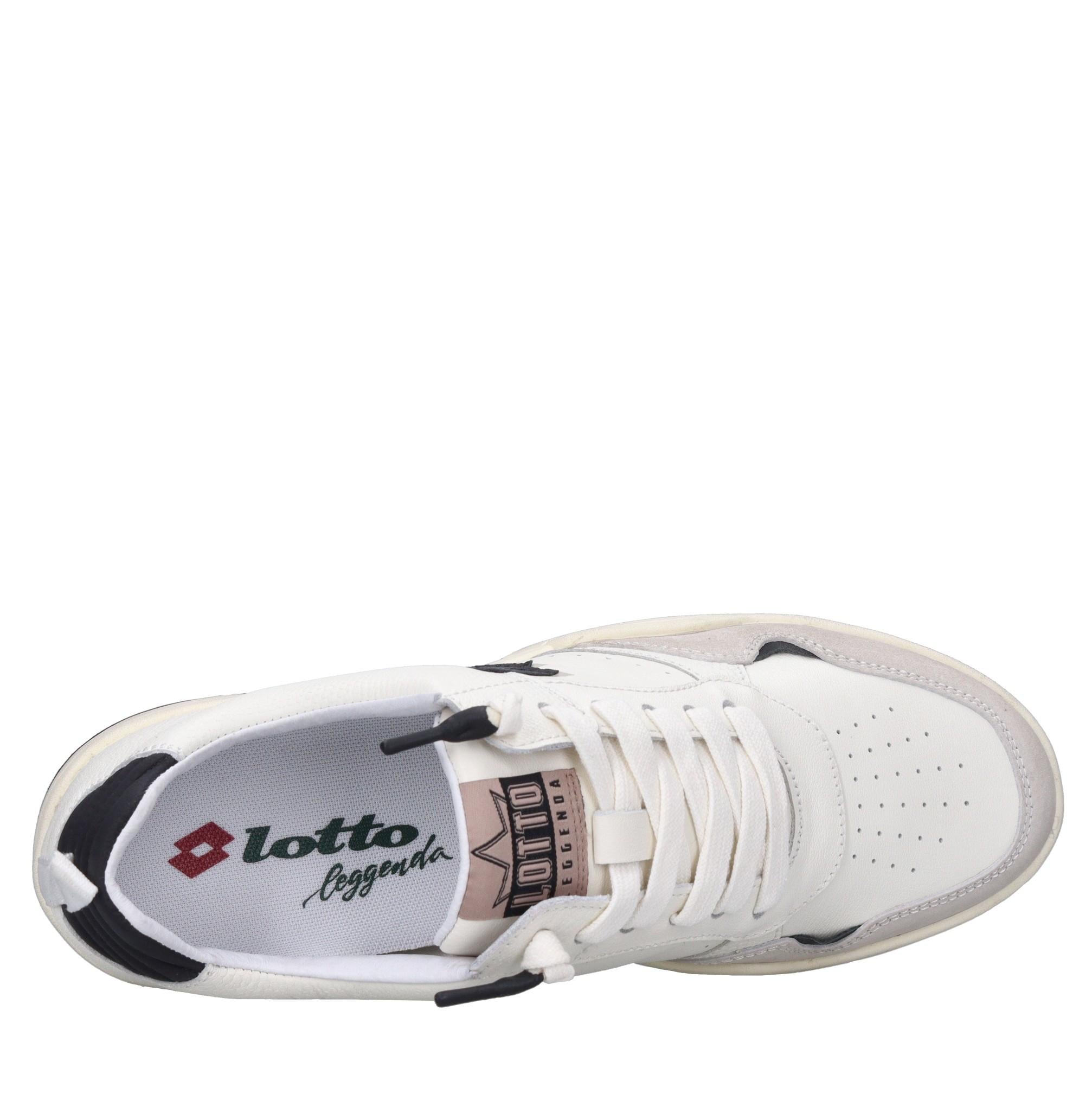 Sneakers in pelle e tessuto 