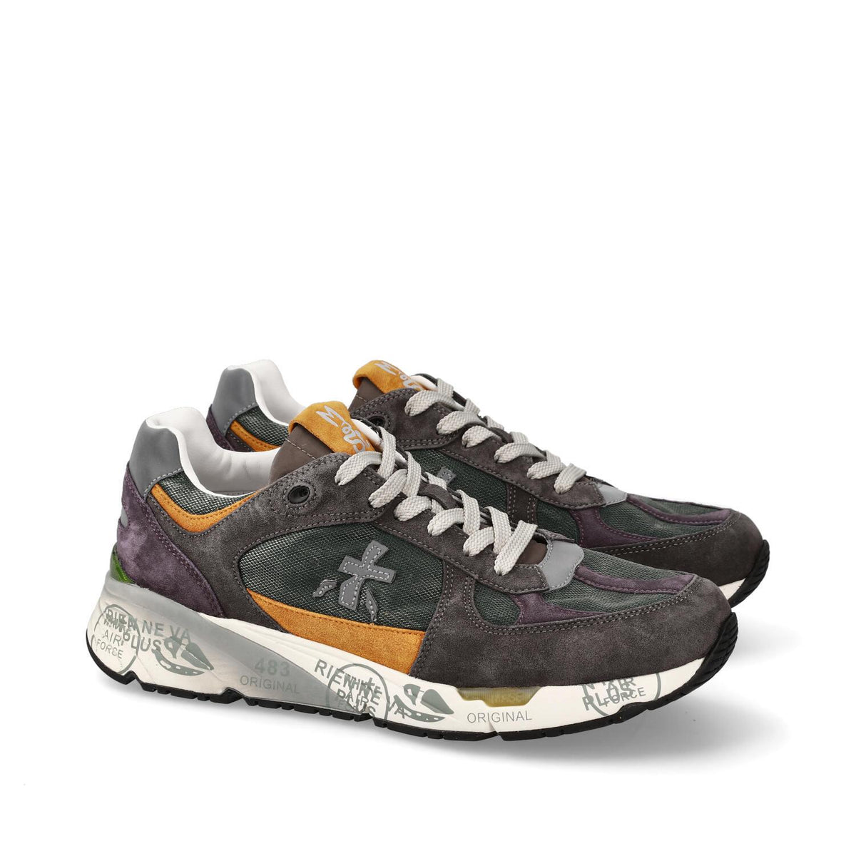 Sneakers Mase Var 7868 in camoscio, ecopelle e tessuto 