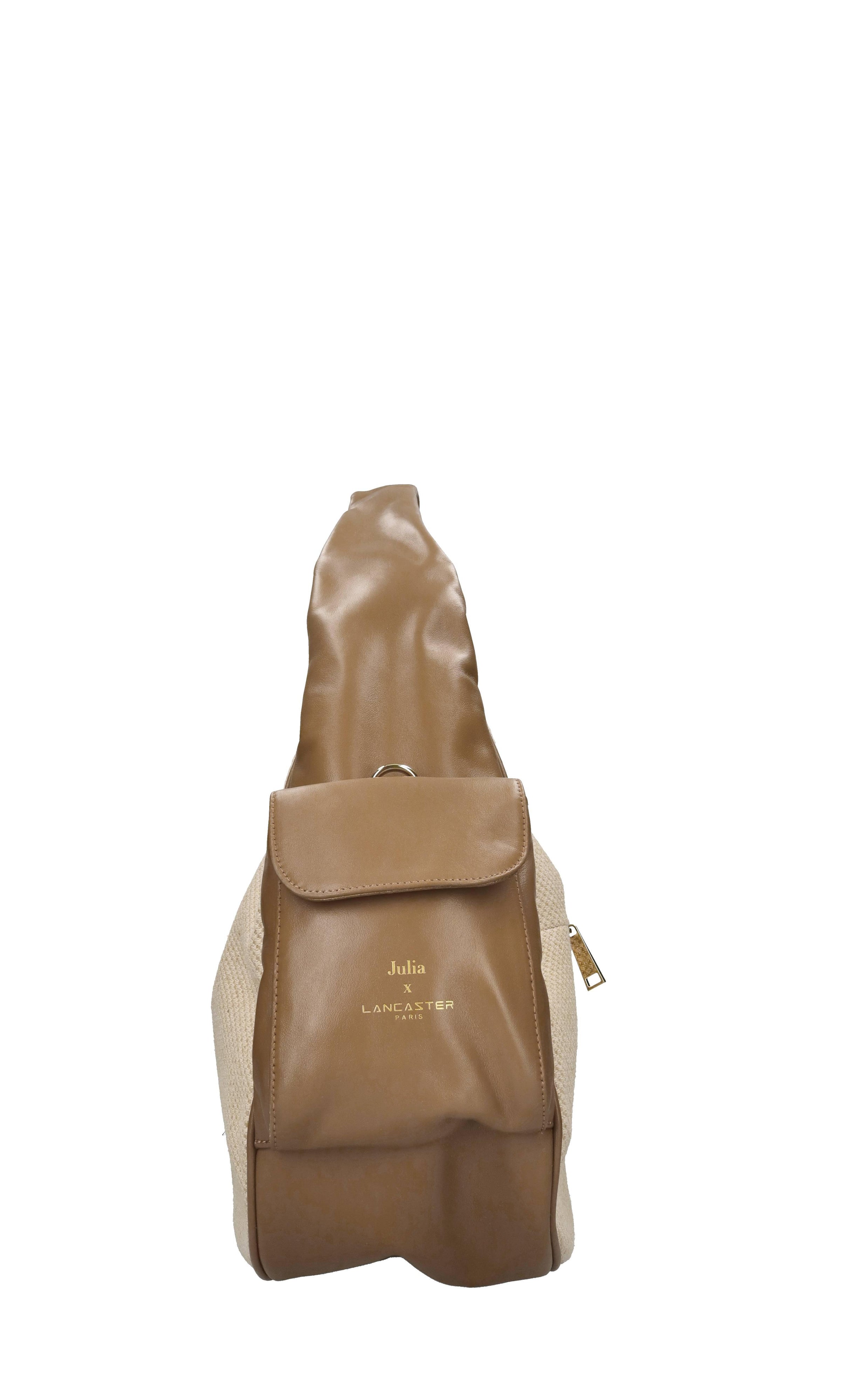 Borsa Julia x Lancaster in tessuto di cotone e pelle 
