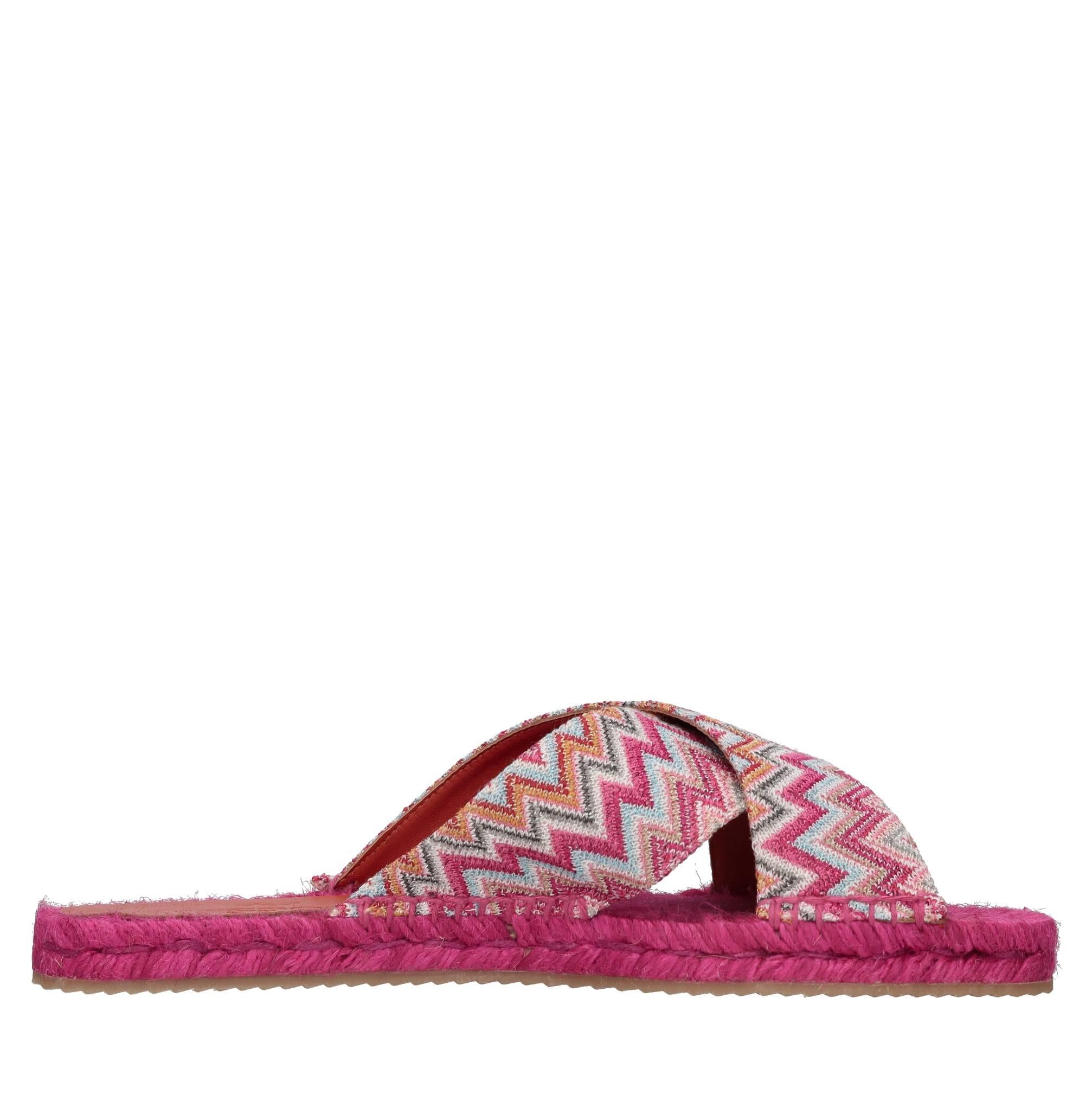 Mules in tessuto zig zag 