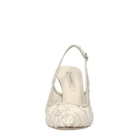 Décolleté slingback Chantilly in pelle e pizzo 