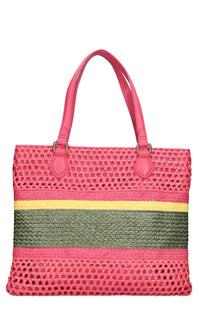 Borsa Glory in rafia ed ecopelle 
