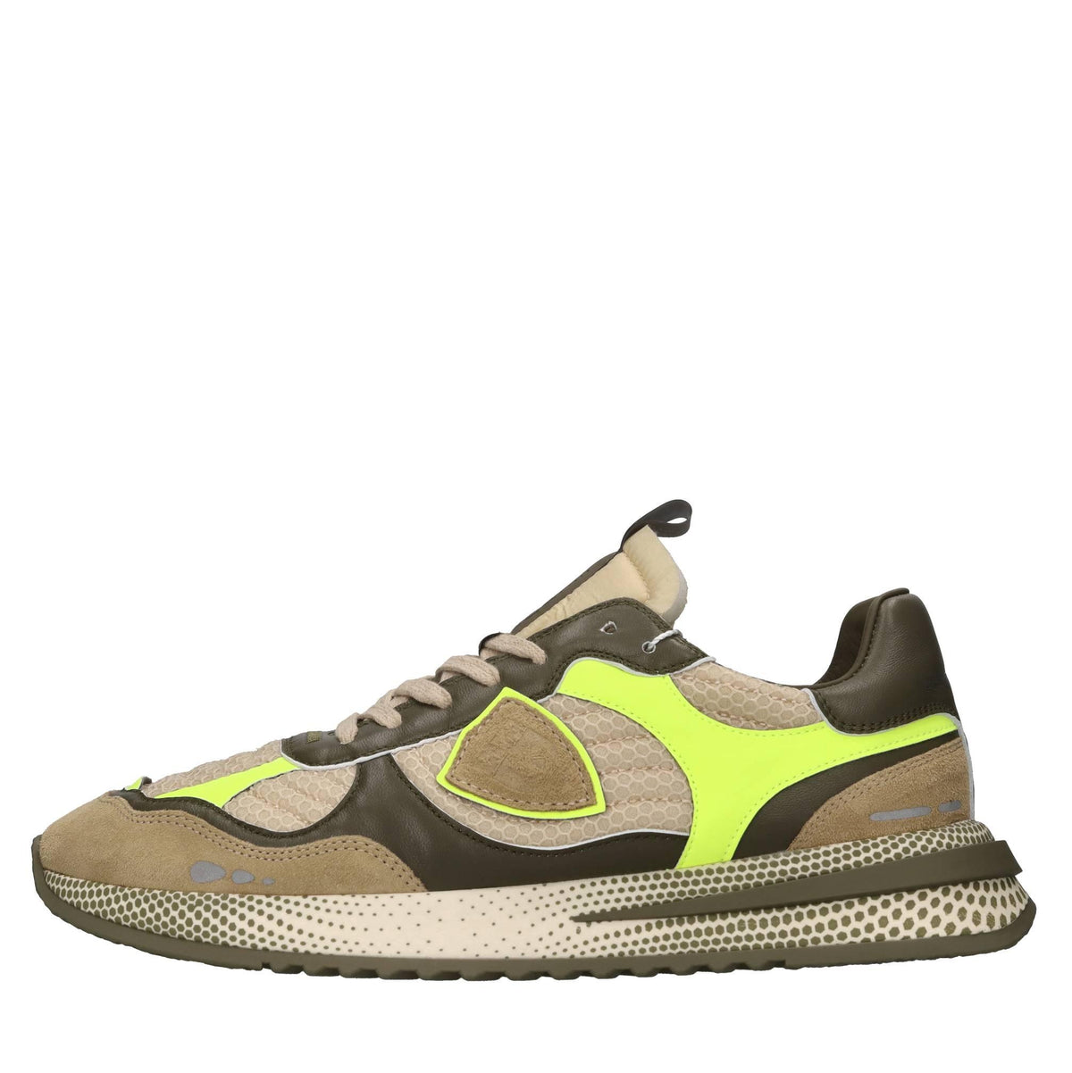 Sneakers in pelle e tessuto 