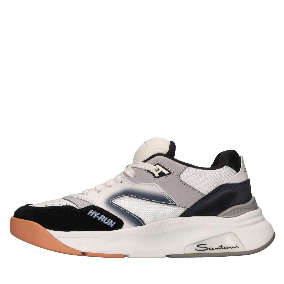 Sneakers in pelle camoscio e tessuto 