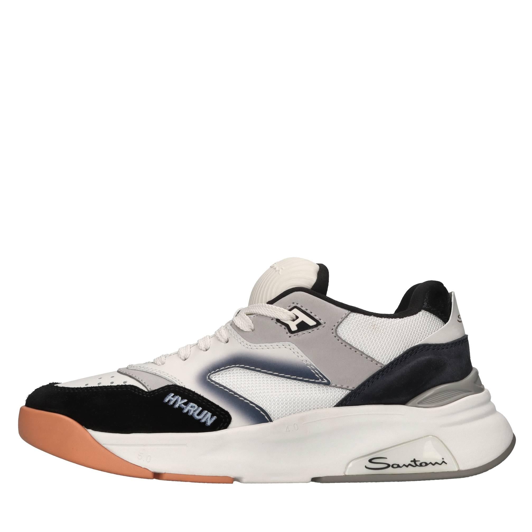 Sneakers in pelle camoscio e tessuto 