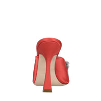 Mules in raso e strass 