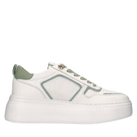 Sneakers in pelle e tessuto 